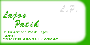 lajos patik business card